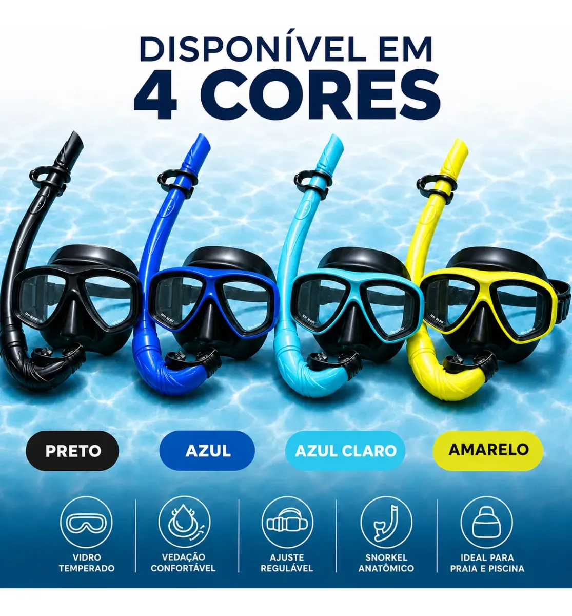 D_NQ_NP_2X_901994-MLB113717777063_062026-F Kit Óculos Mergulho Snorkel Profissional - Imagen 1